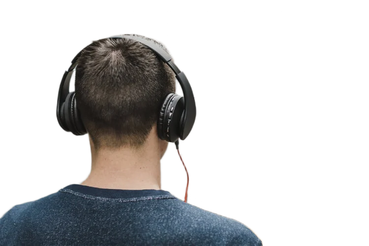 Man Wearing Headphones