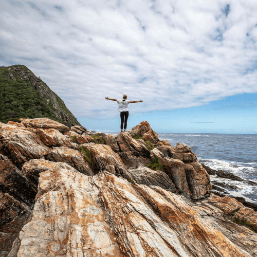 Happy Woman On Rocks Copy 3